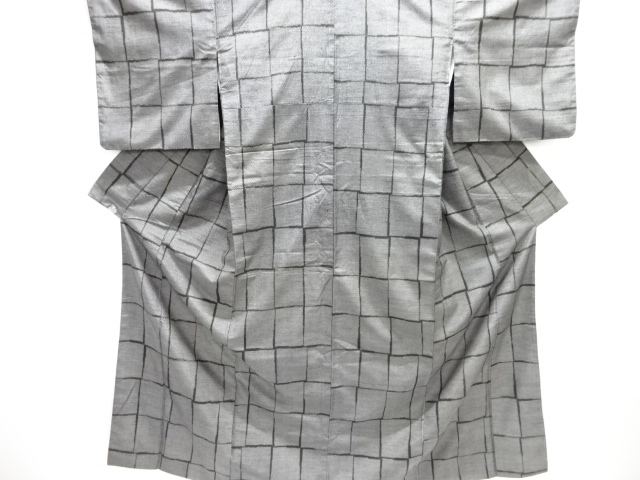 変わり格子織り出し十日町紬着物